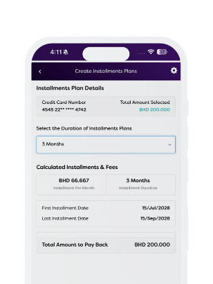 Instalments Plan Details